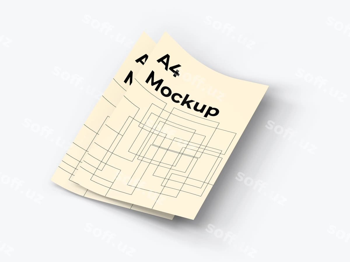 Ko'plab maqsadlar uchun A4 varaqlari namunasi | Multipurpose a4 papers mockup