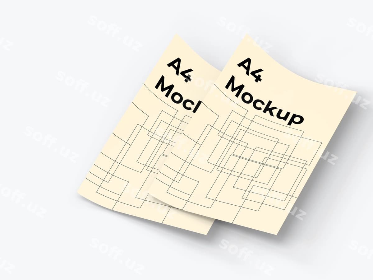 Ko'p maqsadli A4 varaqlari mockup | Multipurpose a4 papers mockup
