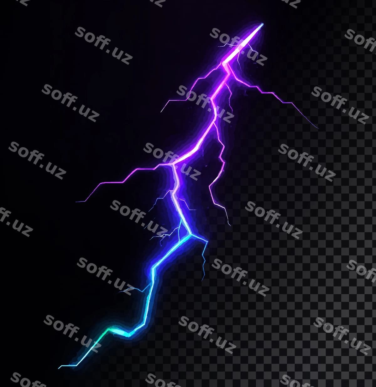 Neon binafsha ko'k chirg'u chizi | Neon purple blue lightning bolt