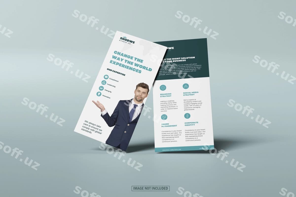 Yangi dl flyer broshyura mockup | New dl flyer brochure mockup