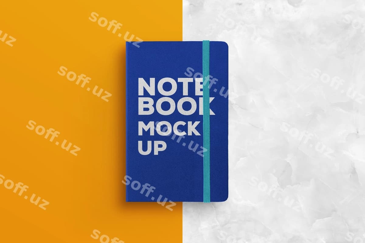 Daftar ko'k namuna | Notebook blue mockup