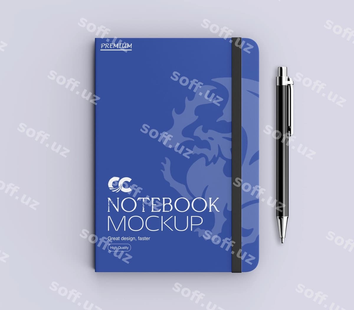 Qalamli daftar maketi | Notebook with pen mockup