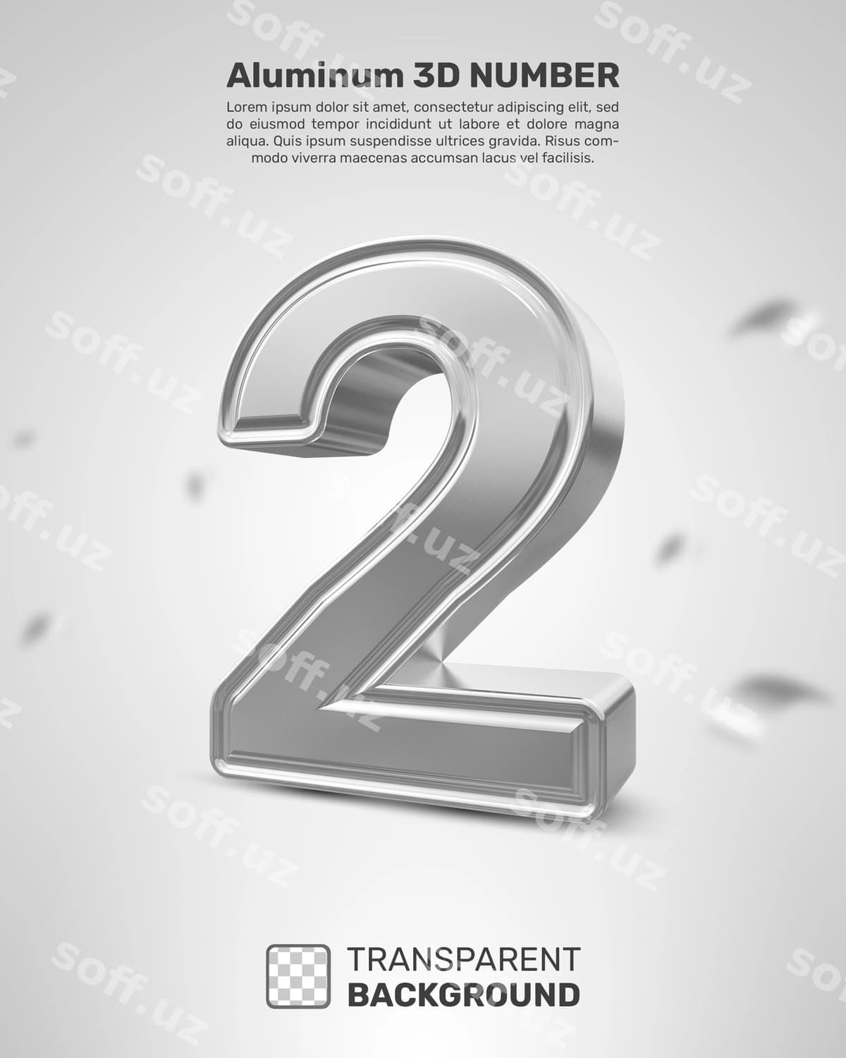 2‑raqamli qora fondaan oq fon | Number 2 is white background
