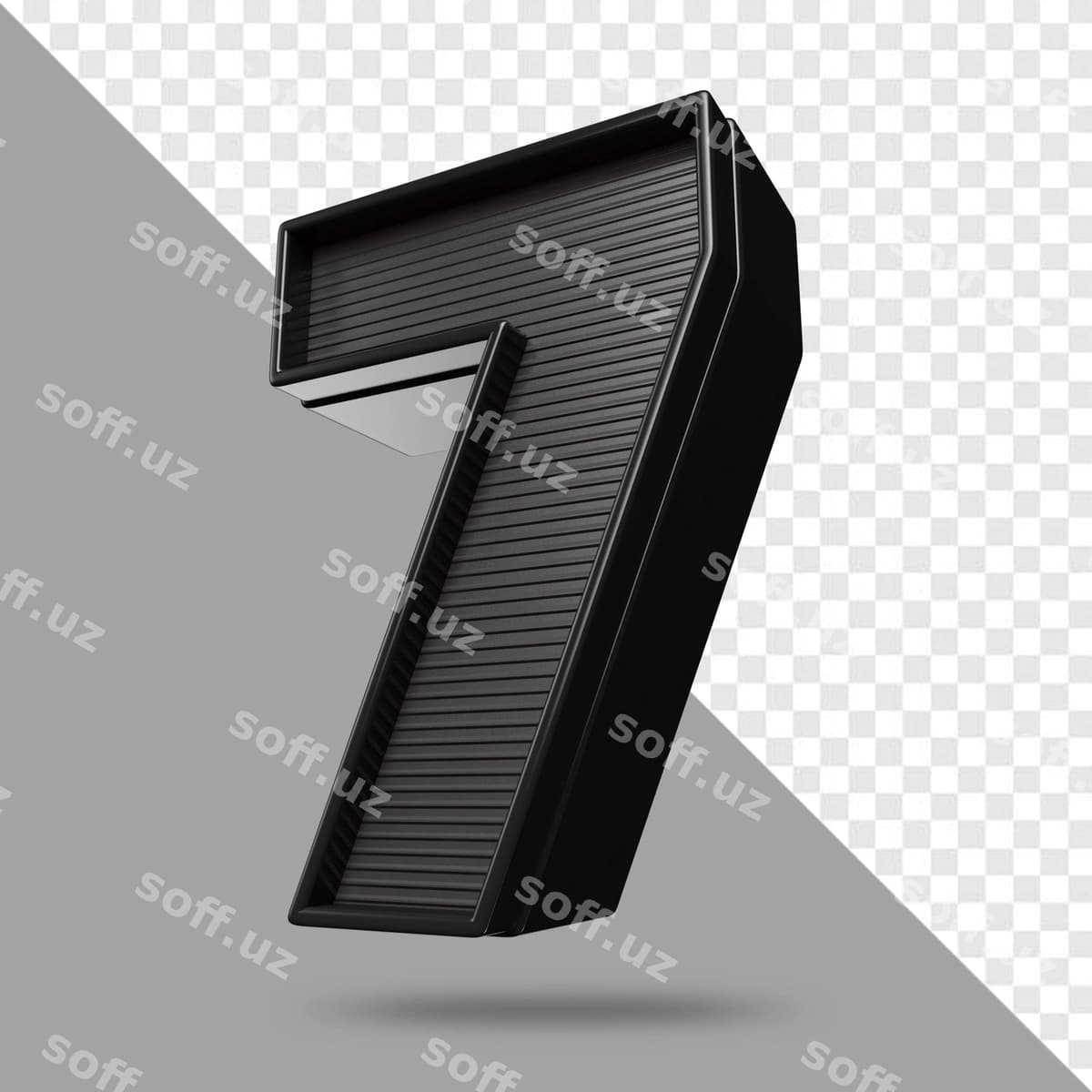 Qora fon bilan 7 raqami | Number 7 with black background