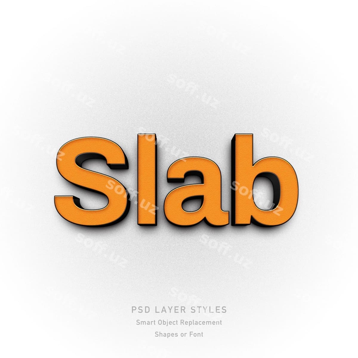 Apelsin blokoviy matn uslubi ta'siri | Orange slab text style effect