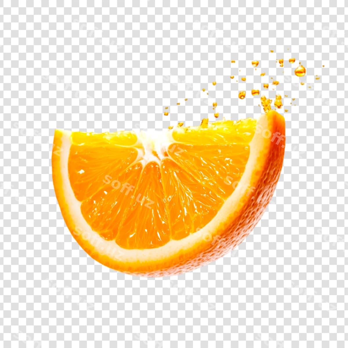 To'q sariq rangli shaffof fon | Orange slice transparent background