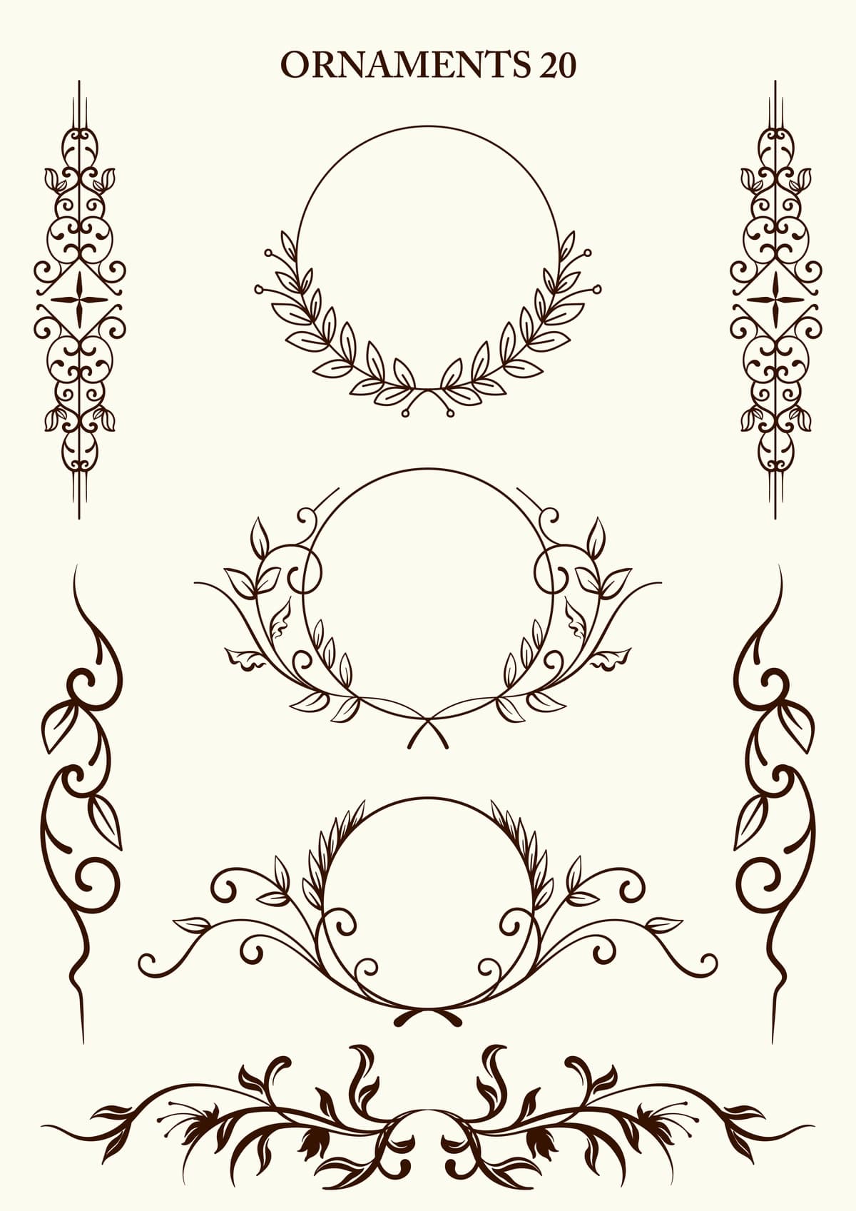 Dekorativ vektor gulli bezaklar | Ornaments decorative vector floral