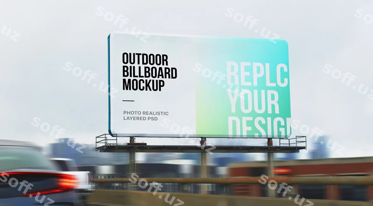 Tashqi billboard mockup | Outdoor billboard mockup