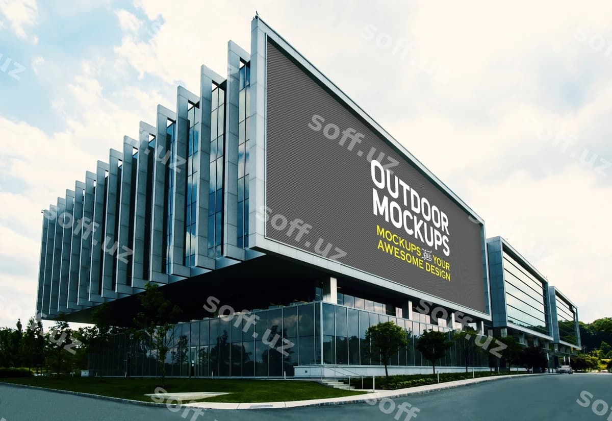Tashqarida panel soxta | Outdoors panel mock up