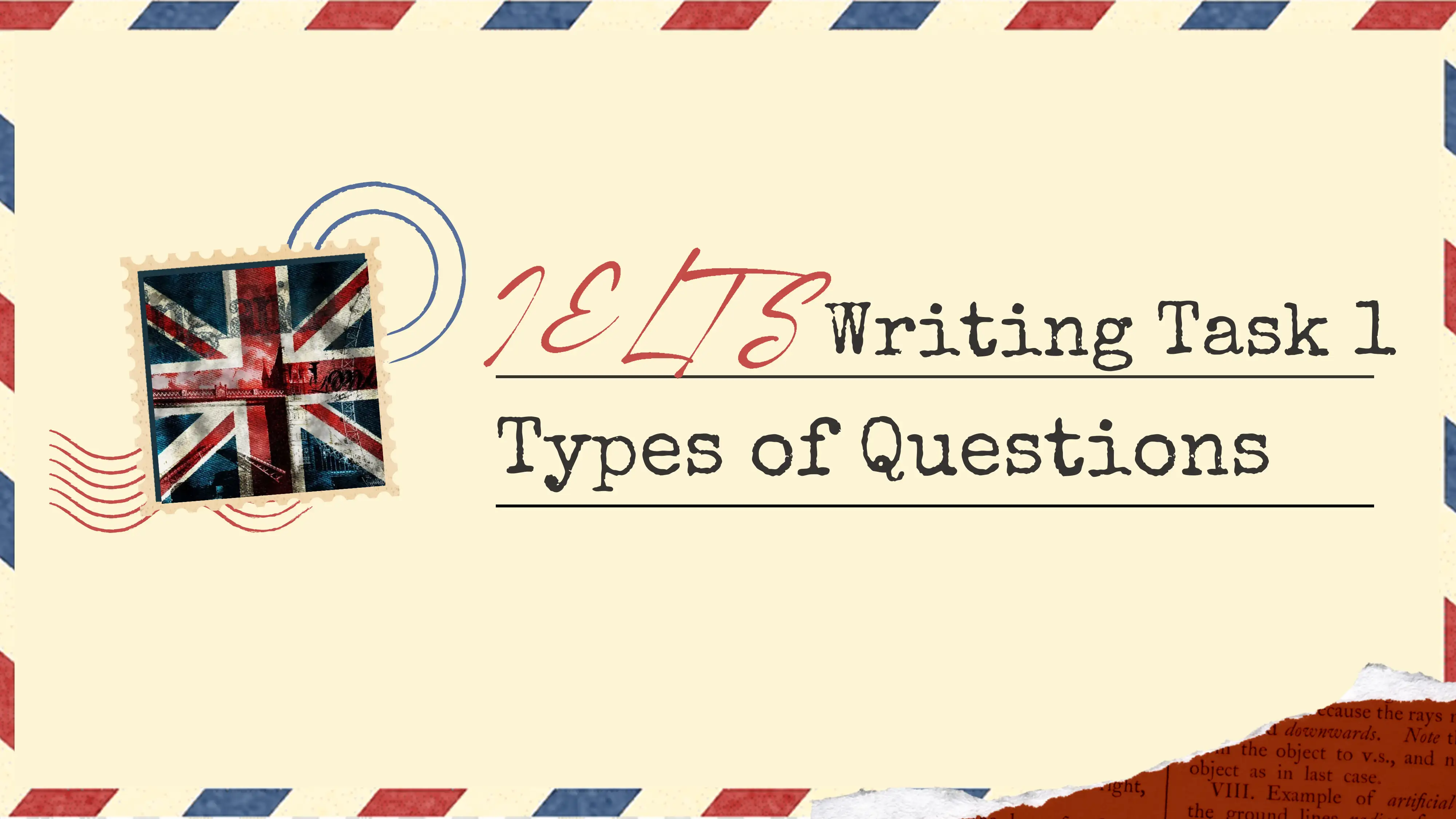 IELTS Writing Task 1 Question types