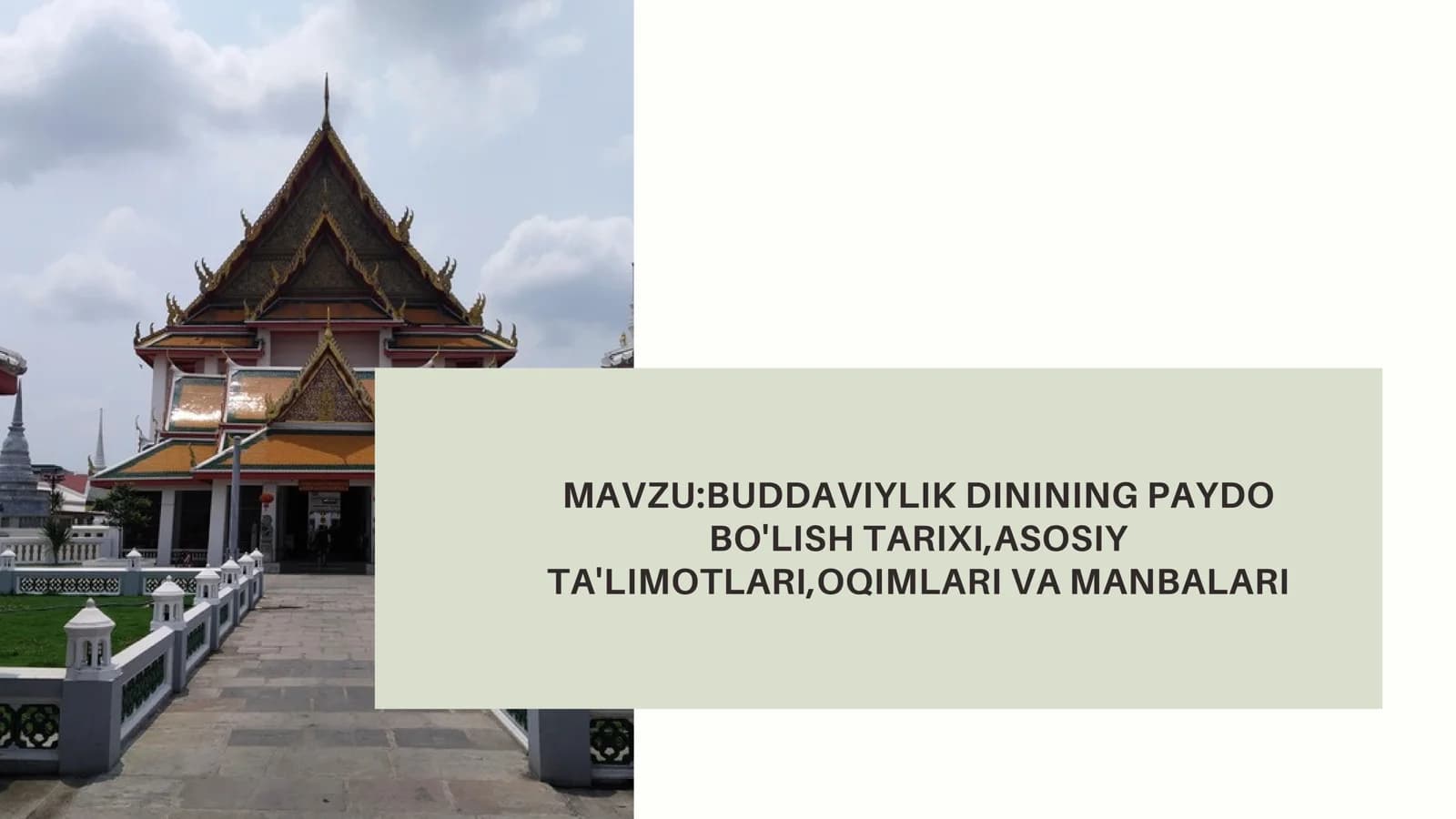 BUDDAVIYLIK DININING PAYDO BO'LISH TARIXI,ASOSIY TA'LIMOTLARI,OQIMLARI VA MANBALARI.pdf