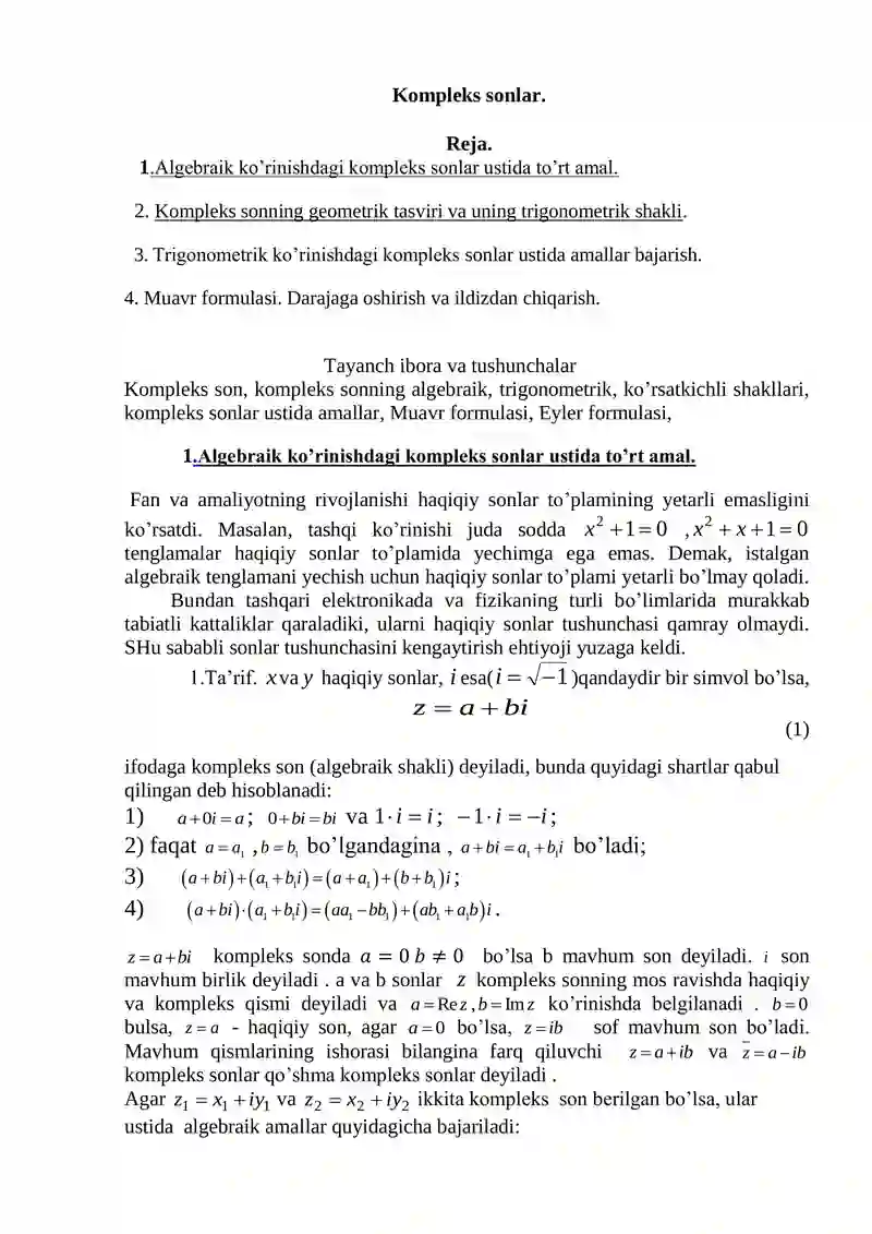 Kompleks sonlar