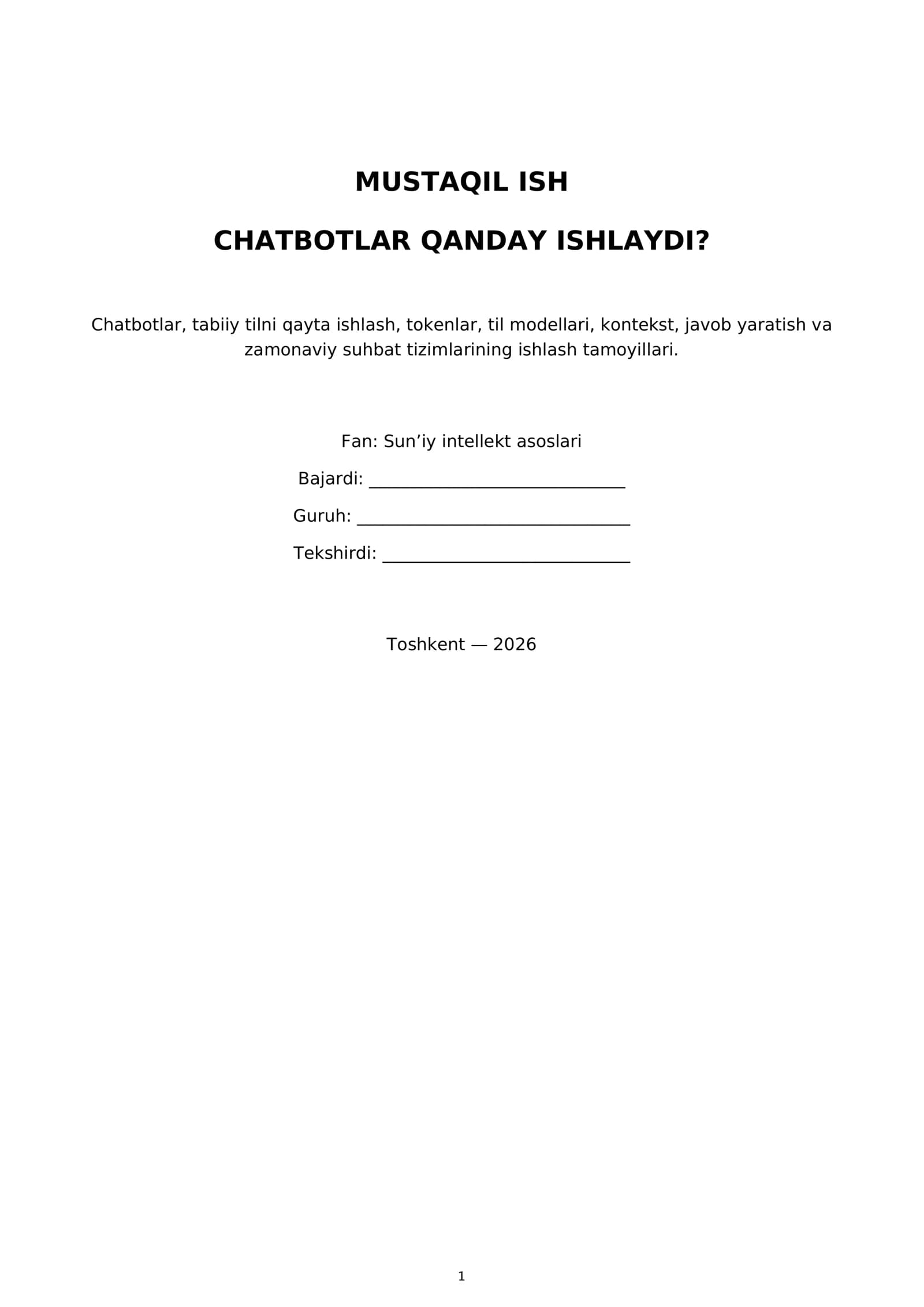Kirish va mavzuning dolzarbligi