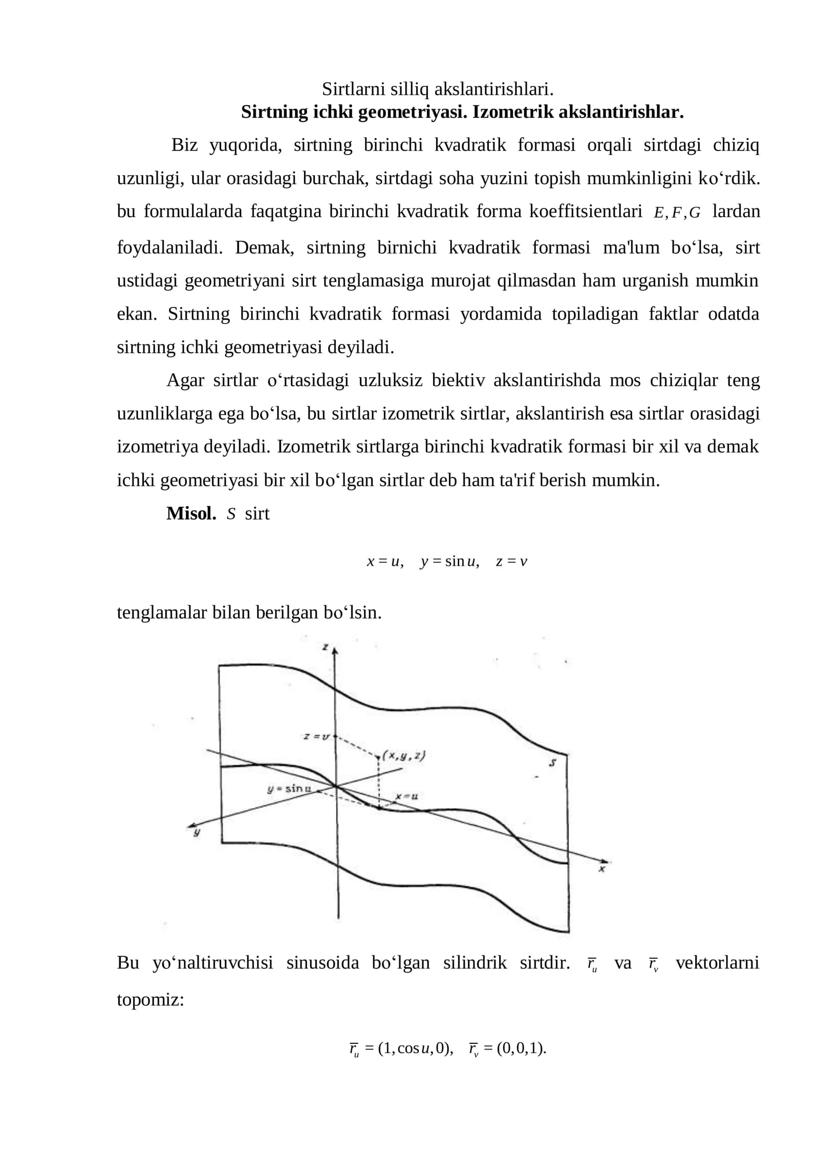 Sirtlarni silliq akslantirishlari