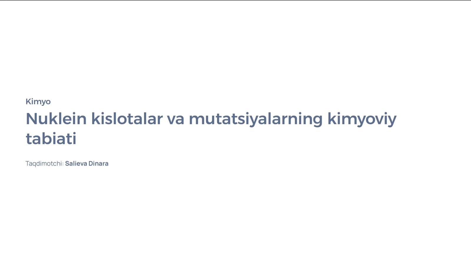 Nuklein kislotalar va mutatsiyalarning kimyoviy tabiati