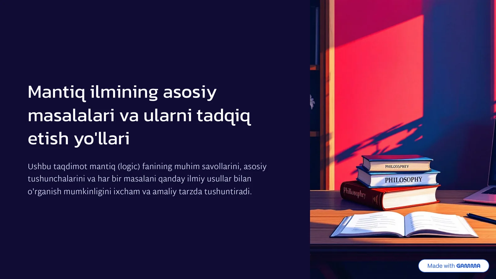 Mantiq ilmining asosiy masalalari va ularni tadqiq etish yo'llari