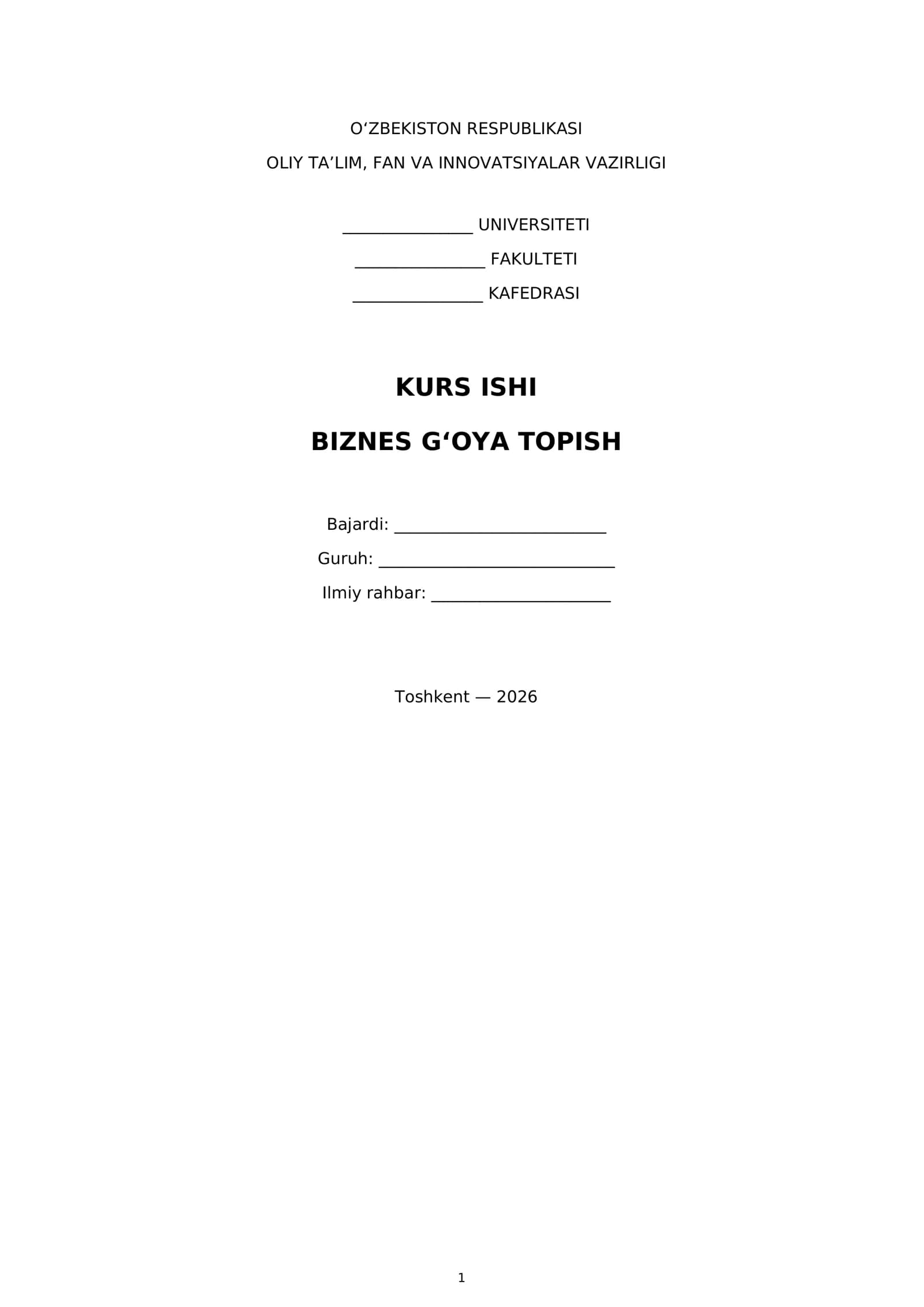 Biznes g‘oya topish