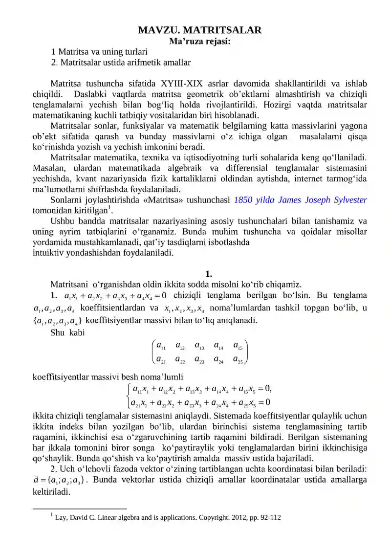 Matritsalar