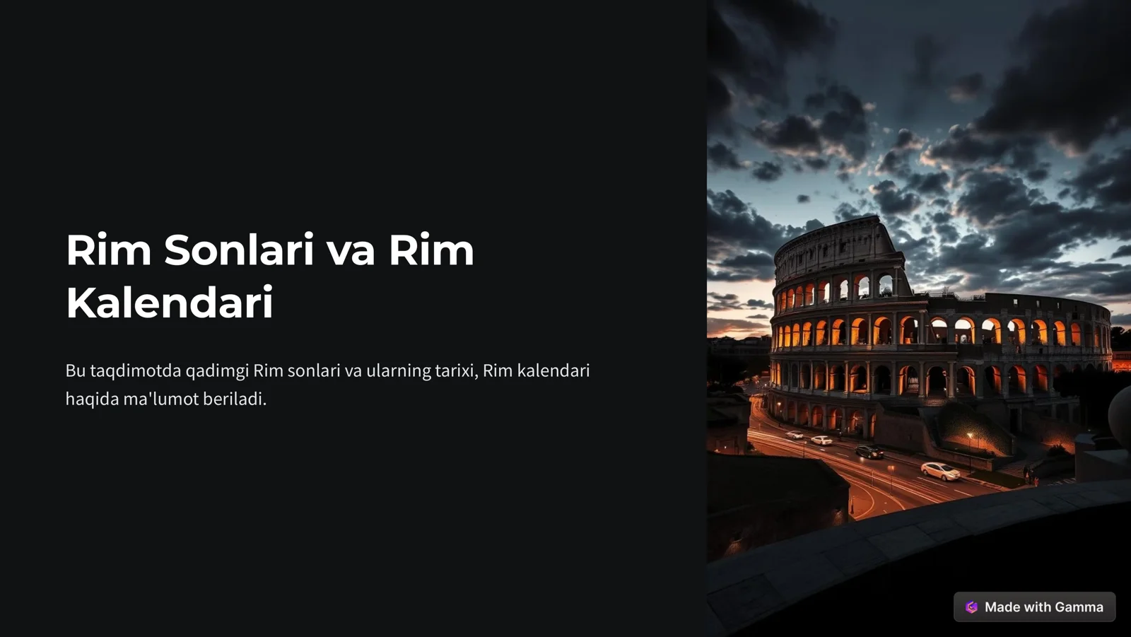 Rim Sonlari va Rim Kalendari