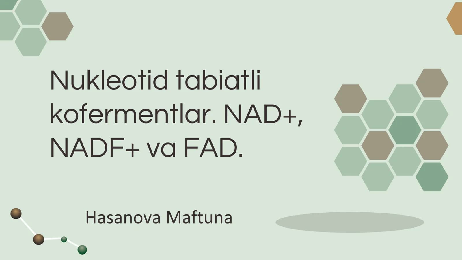 Nukleotid tabiatli kofermentlar. NAD+, NADF+ va FAD.