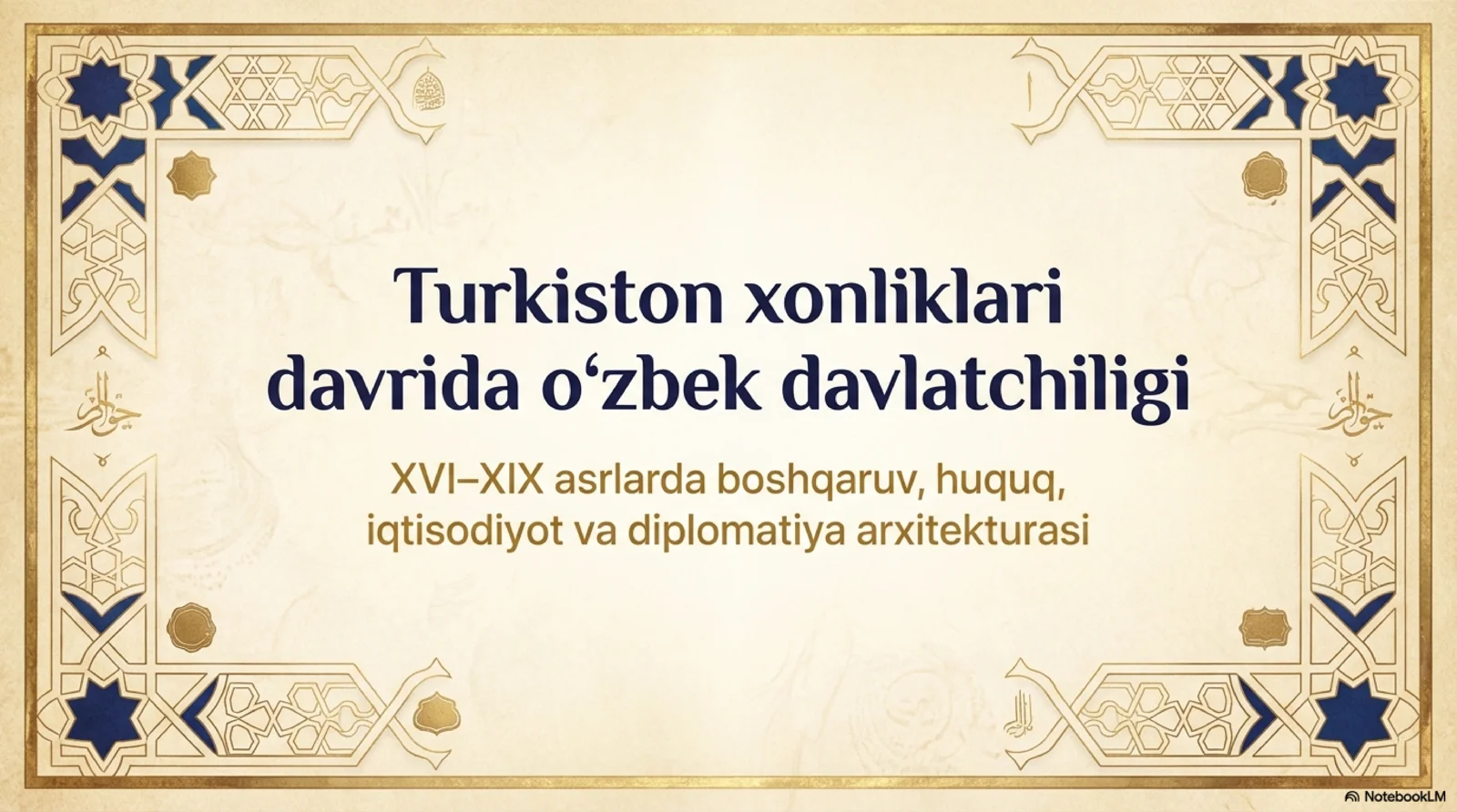 Xonliklar davrida davlat boshqaruvi