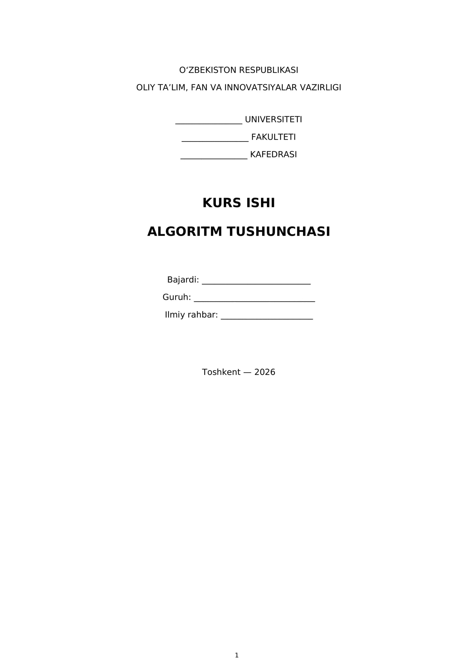 ALGORITM TUSHUNCHASI