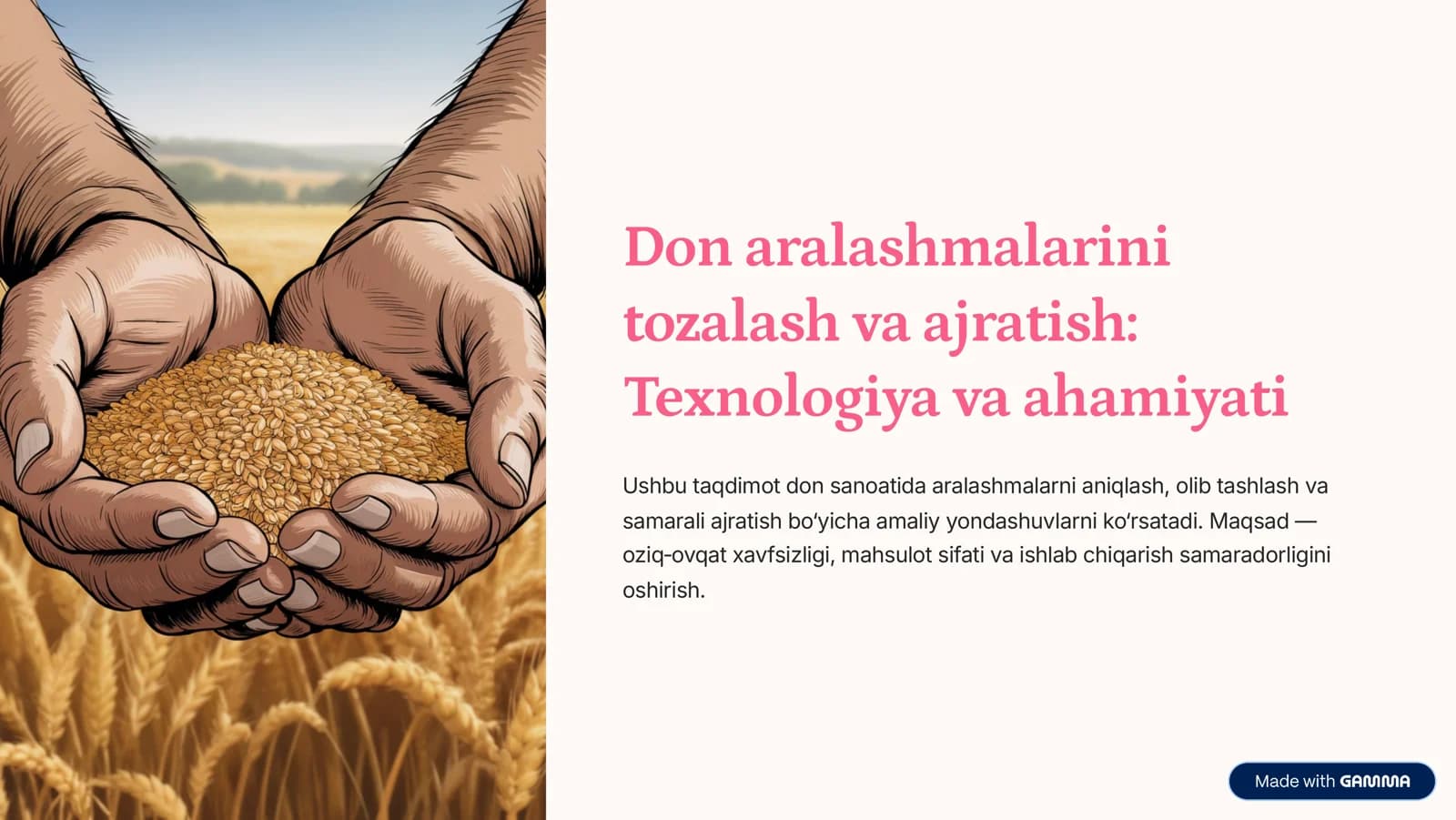 Don aralashmalarini tozalash va ajratish