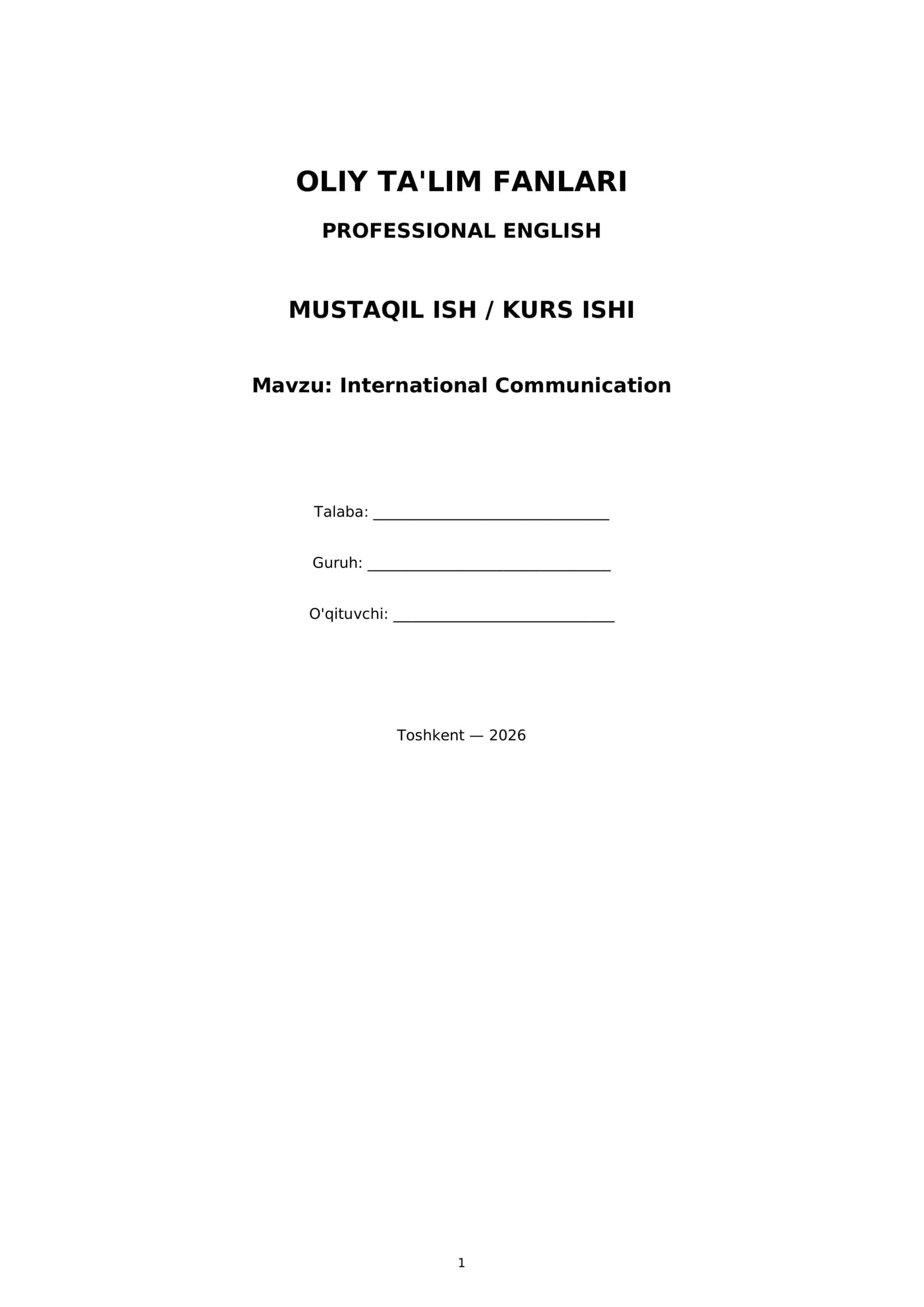 International Communication