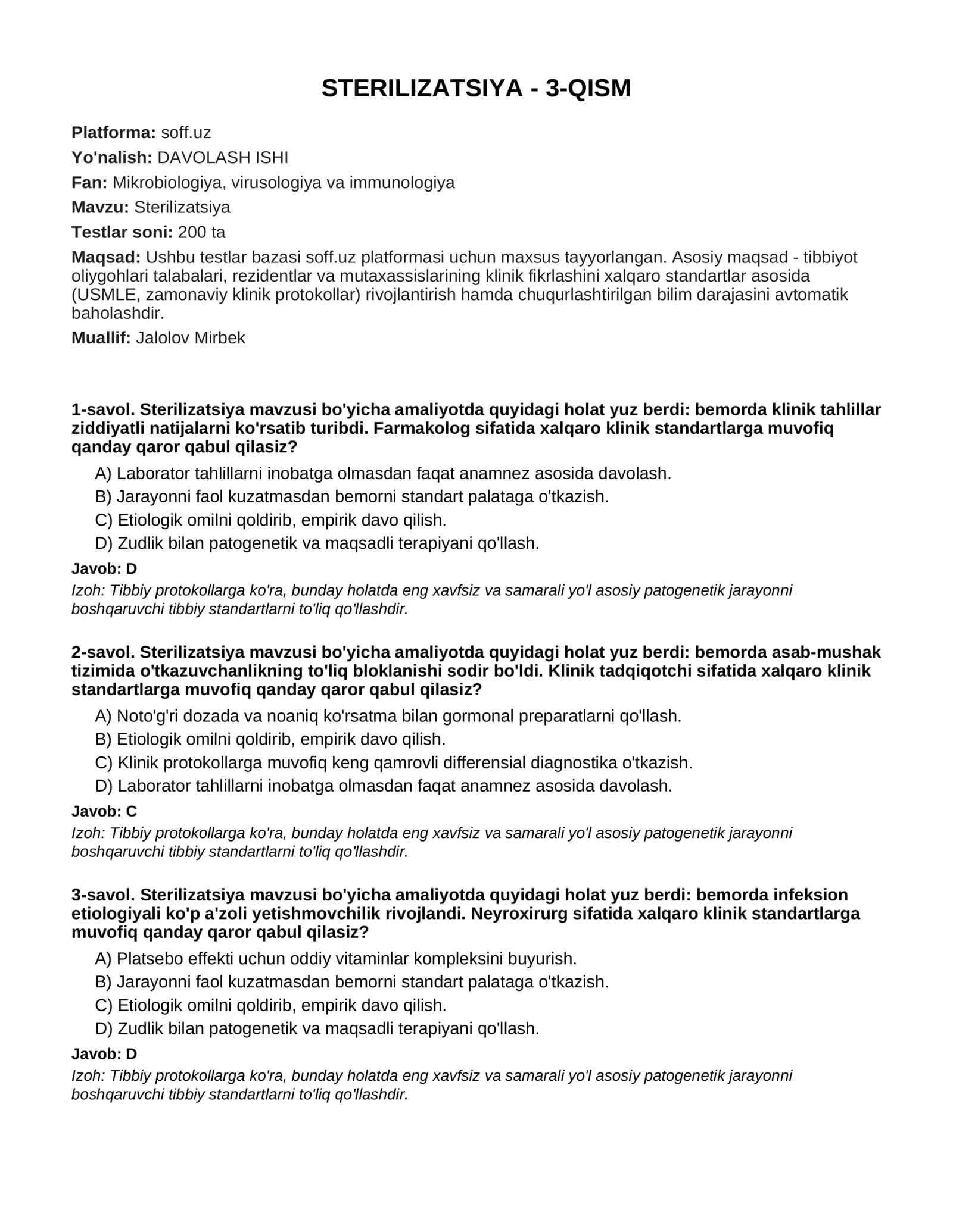 Sterilizatsiya - 3-QISM