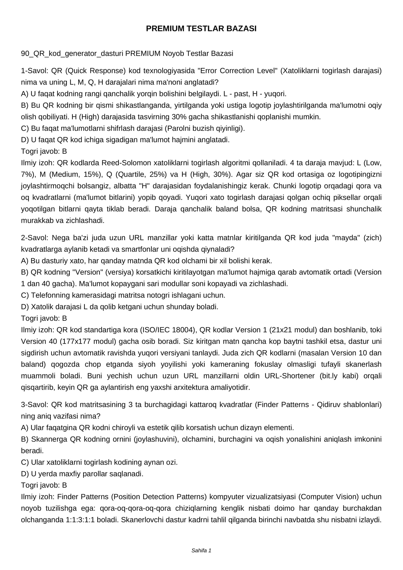 90_QR_kod_generator_dasturi PREMIUM Noyob Testlar Bazasi