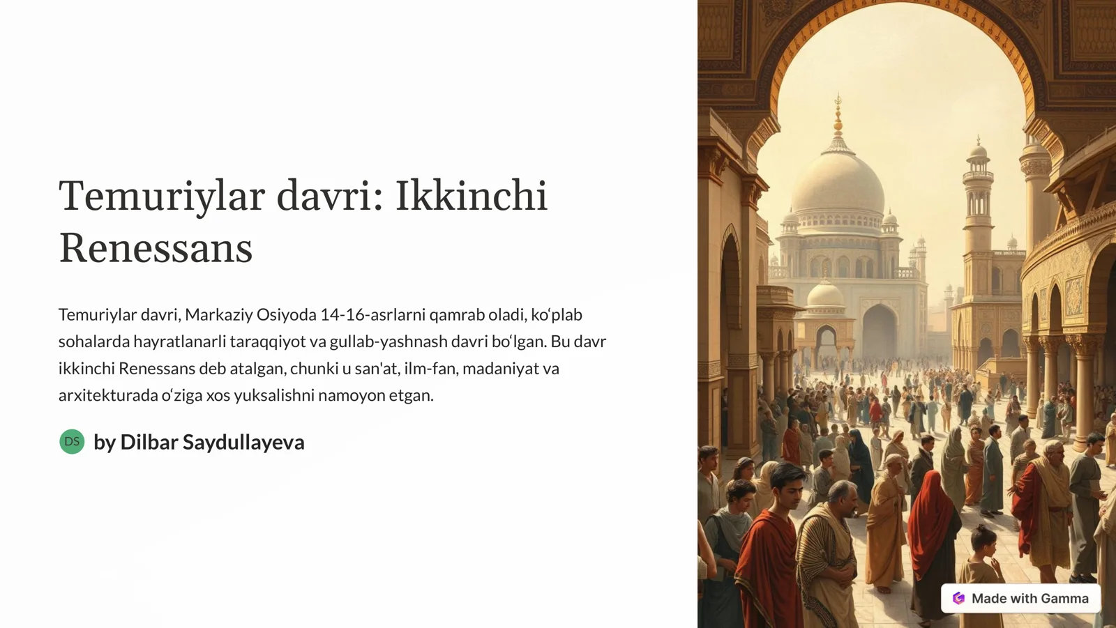 Temuriylar davri: Ikkinchi