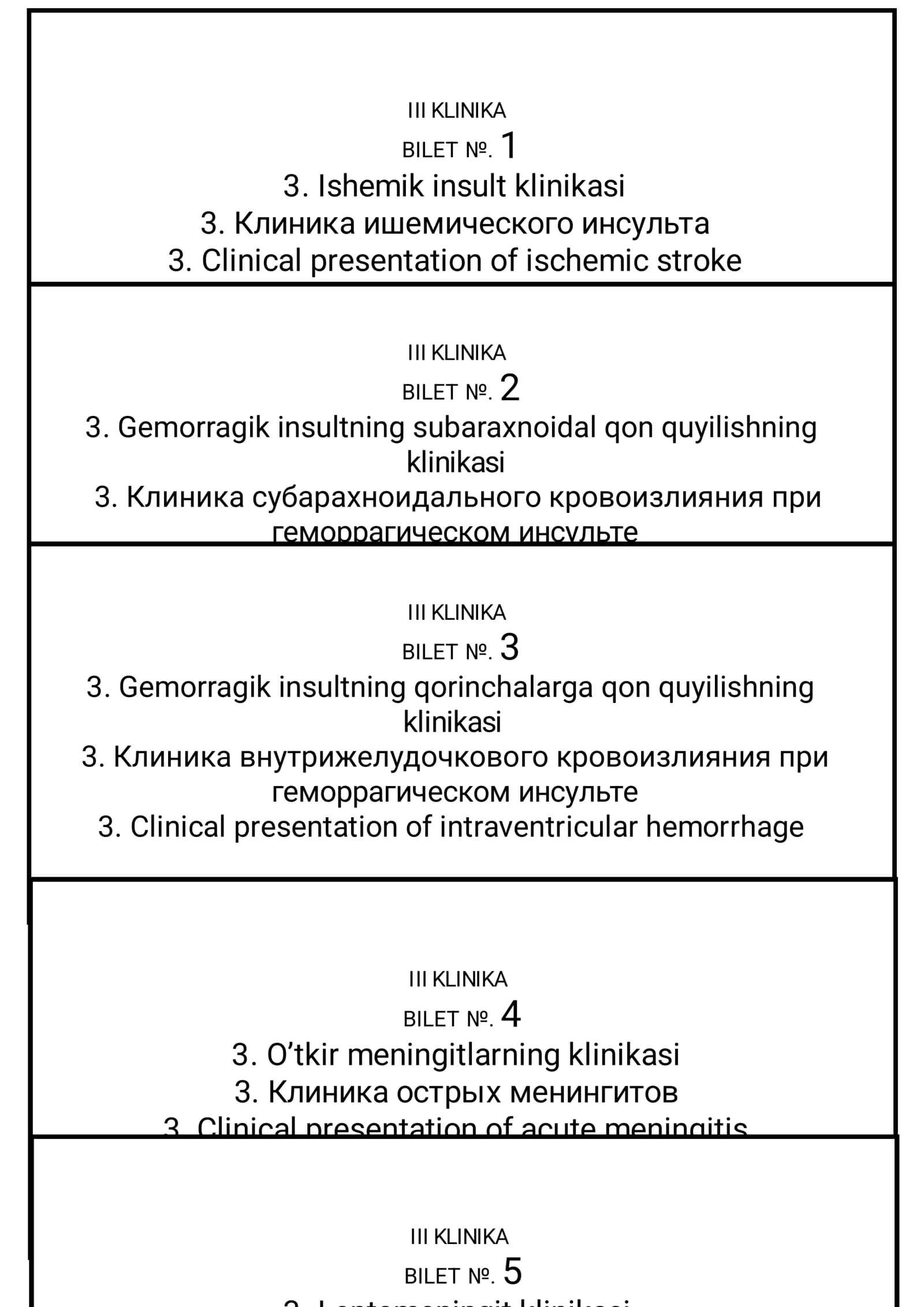Gemorragik insultning qorinchalarga qon quyilishning klinikasi