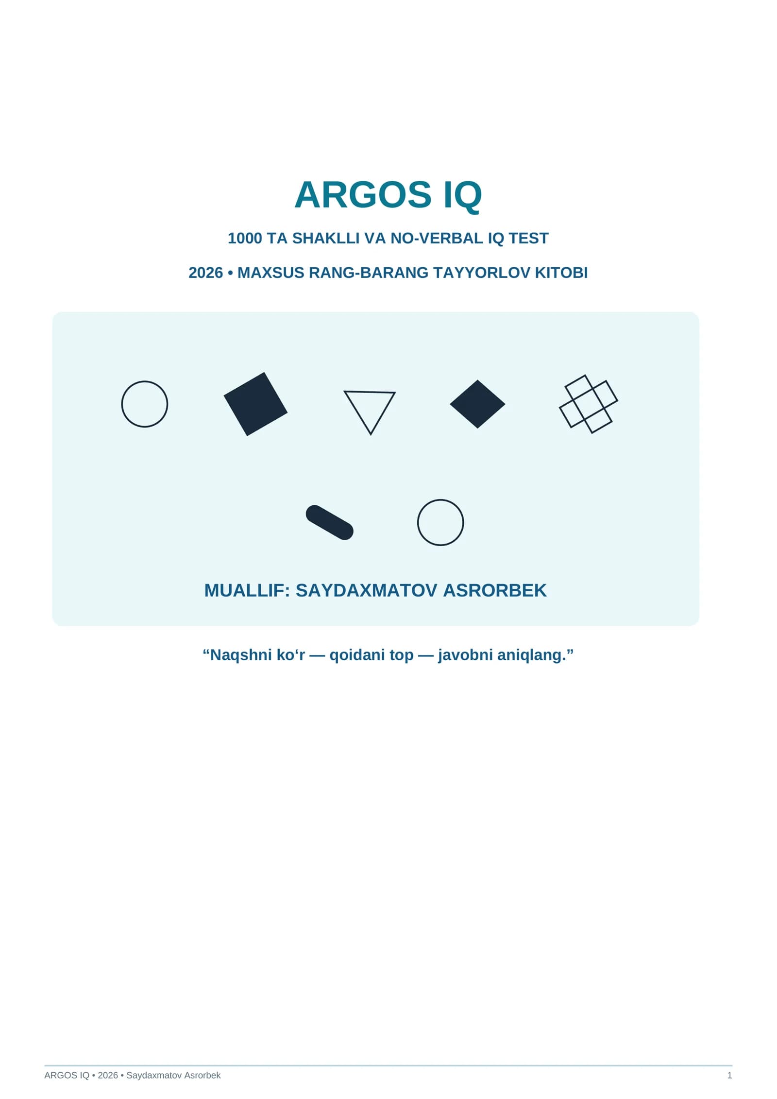 ARGOS IQ javoblari bilan