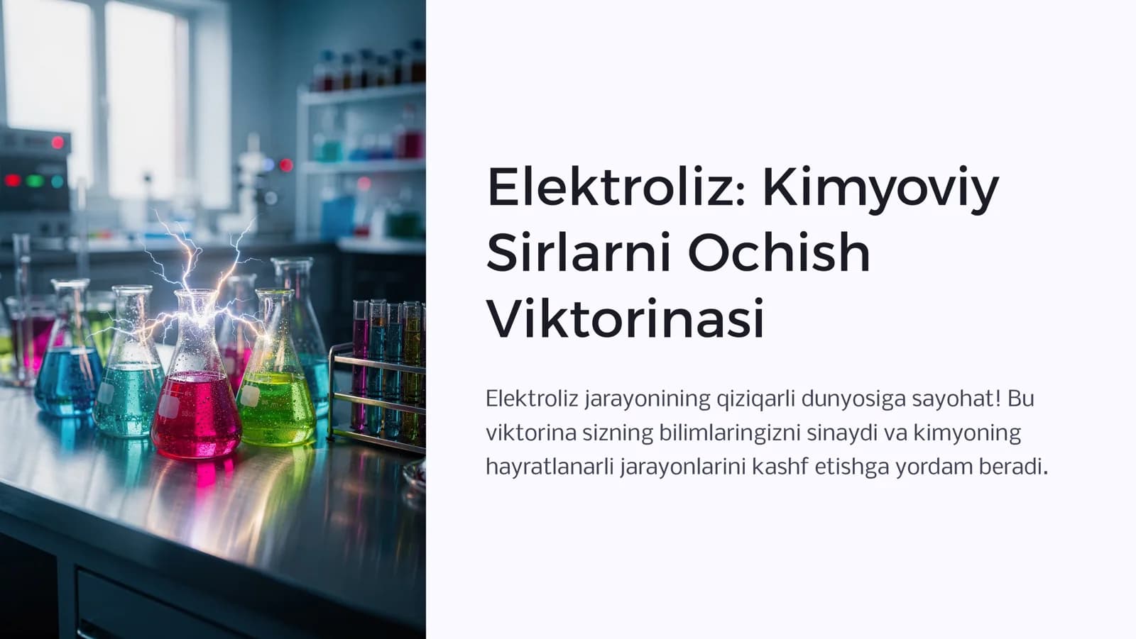 Elektroliz: Kimyoviy Sirlarni Ochish Viktorinasi