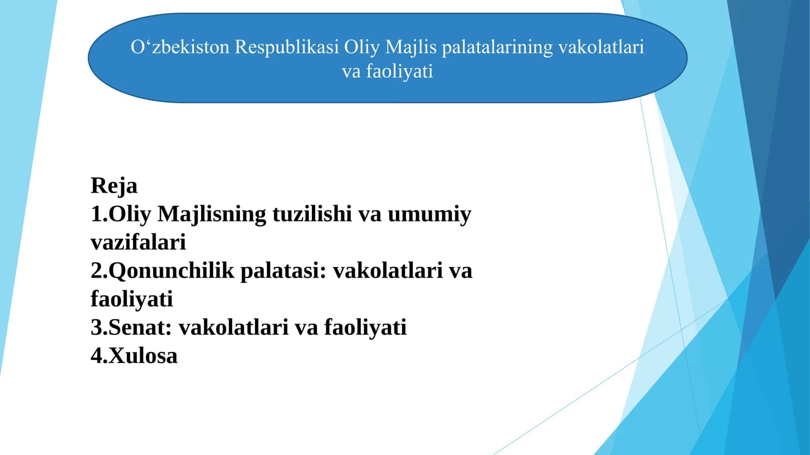 Qonunchilik palatasi: vakolatlari va faoliyati