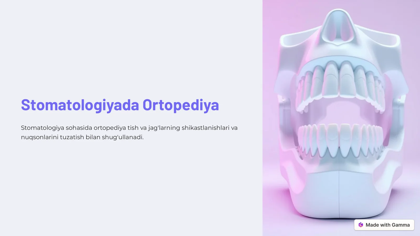 Ortopediya Stomatologiyada