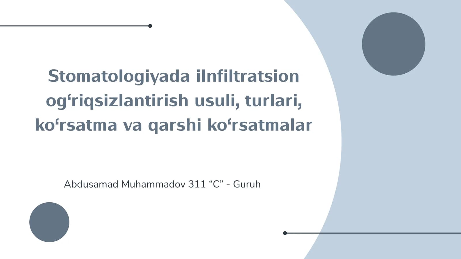 Infiltrasion ogʻriqsizlantirish