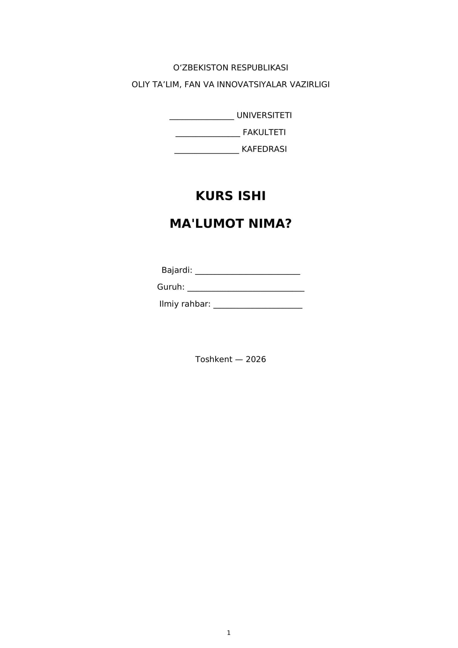 MA'LUMOT NIMA?
