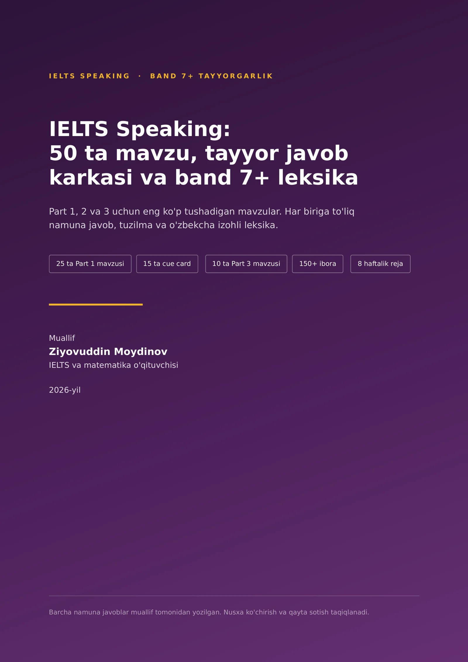 IELTS Speaking: Band 7+ tayyorlik