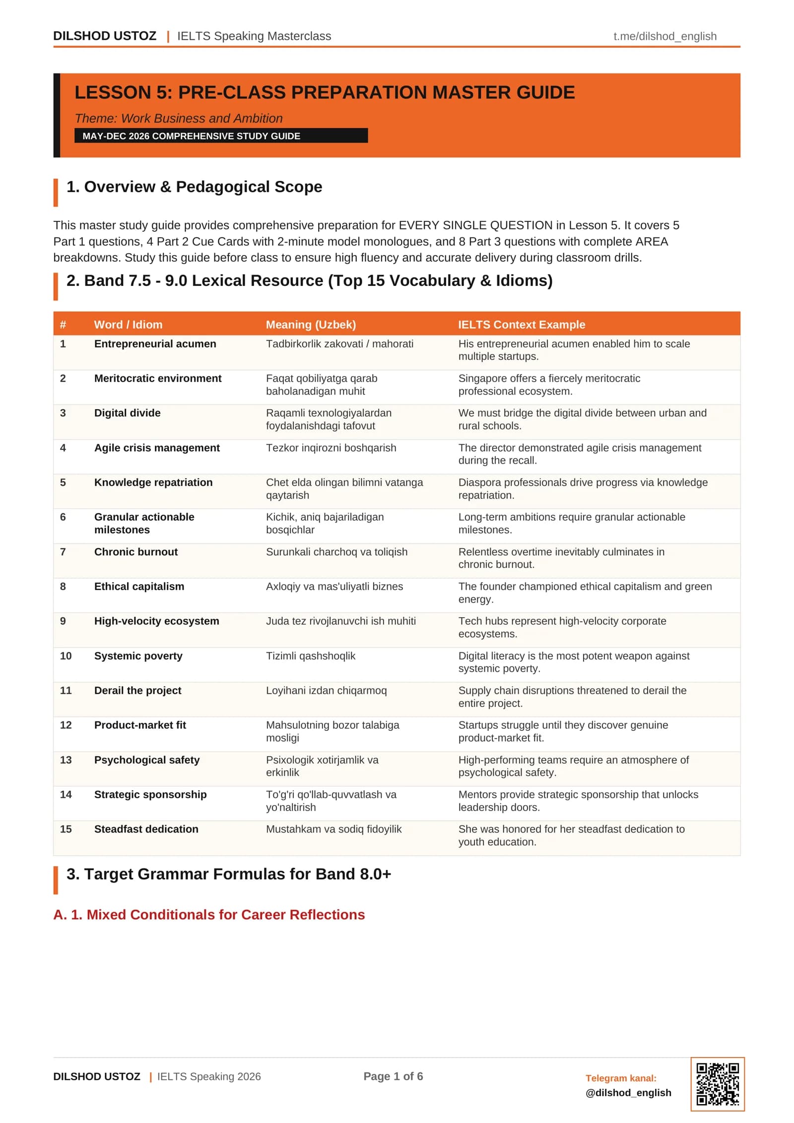IELTS Speaking Masterclass lesson 5.