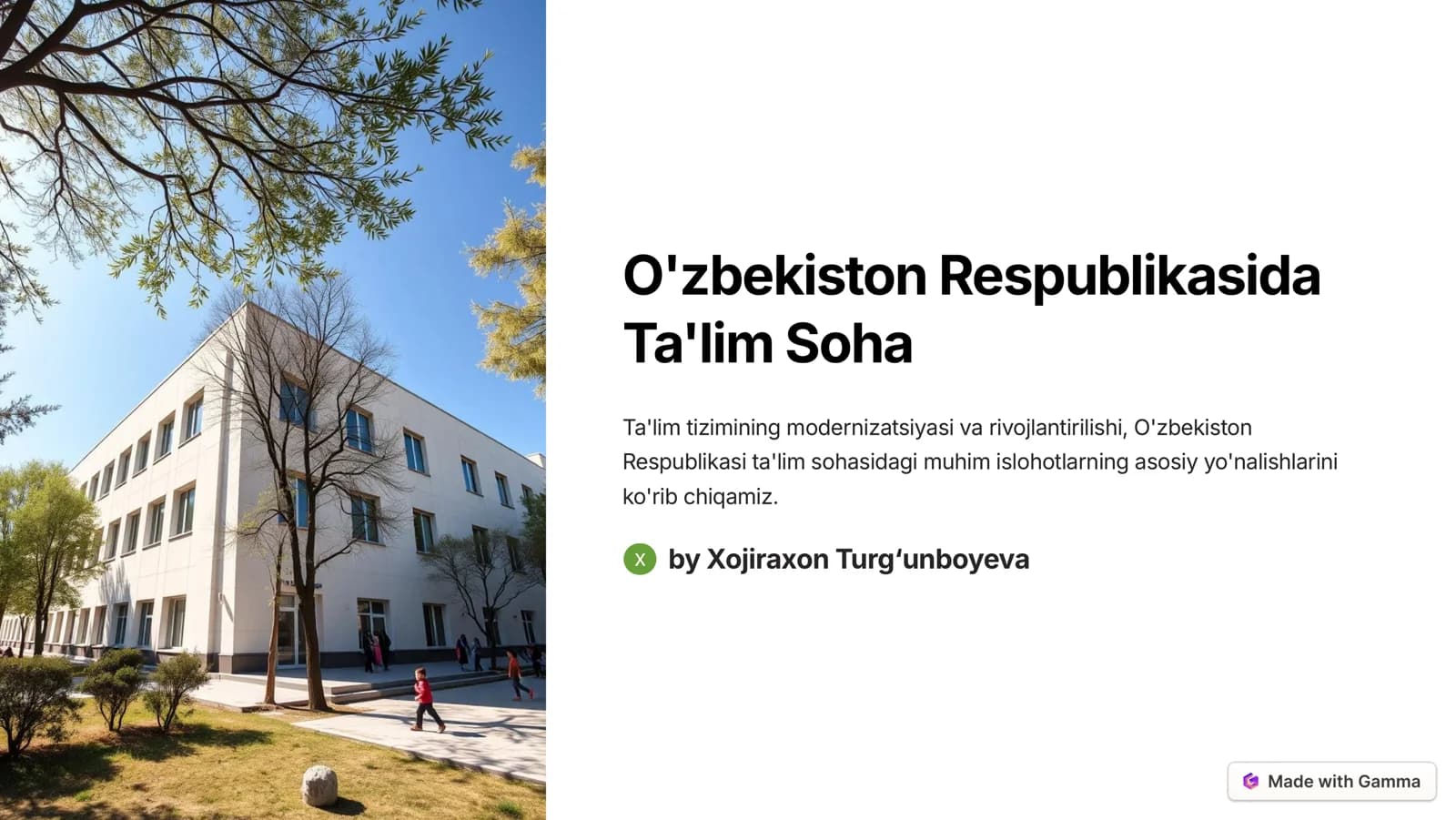 Ta'lim Tizimining Modernizatsiyasi va Rivojlantirilishi