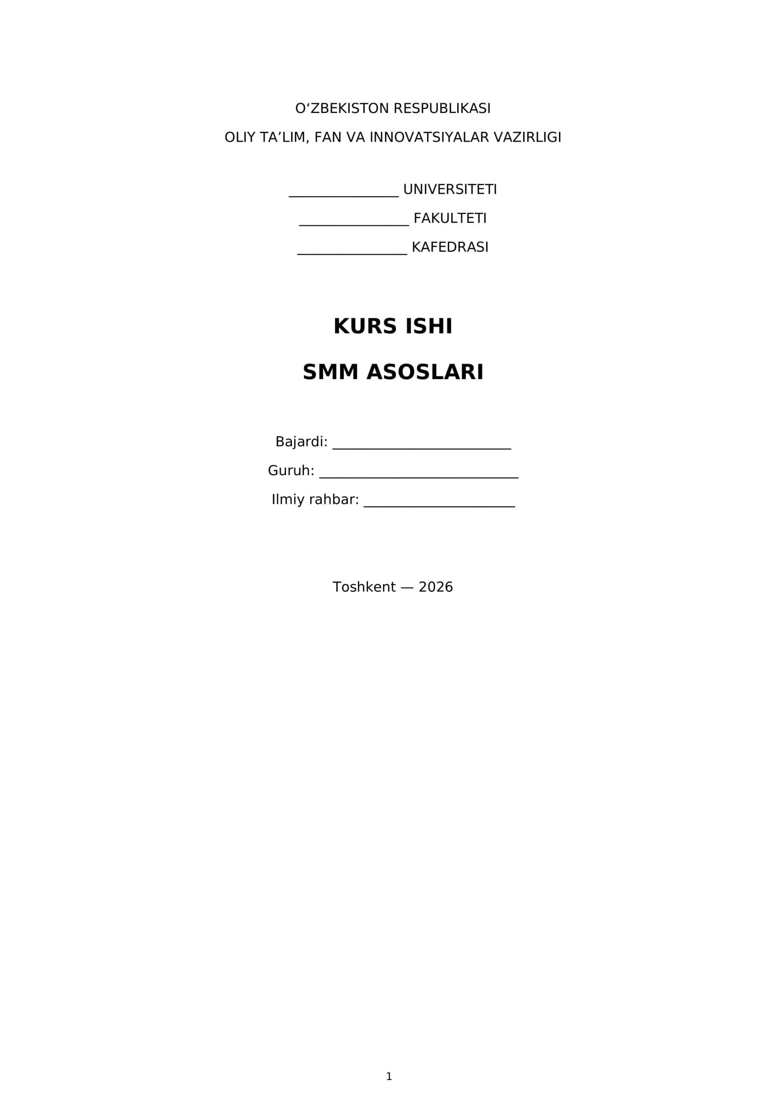 SMM Asoslari