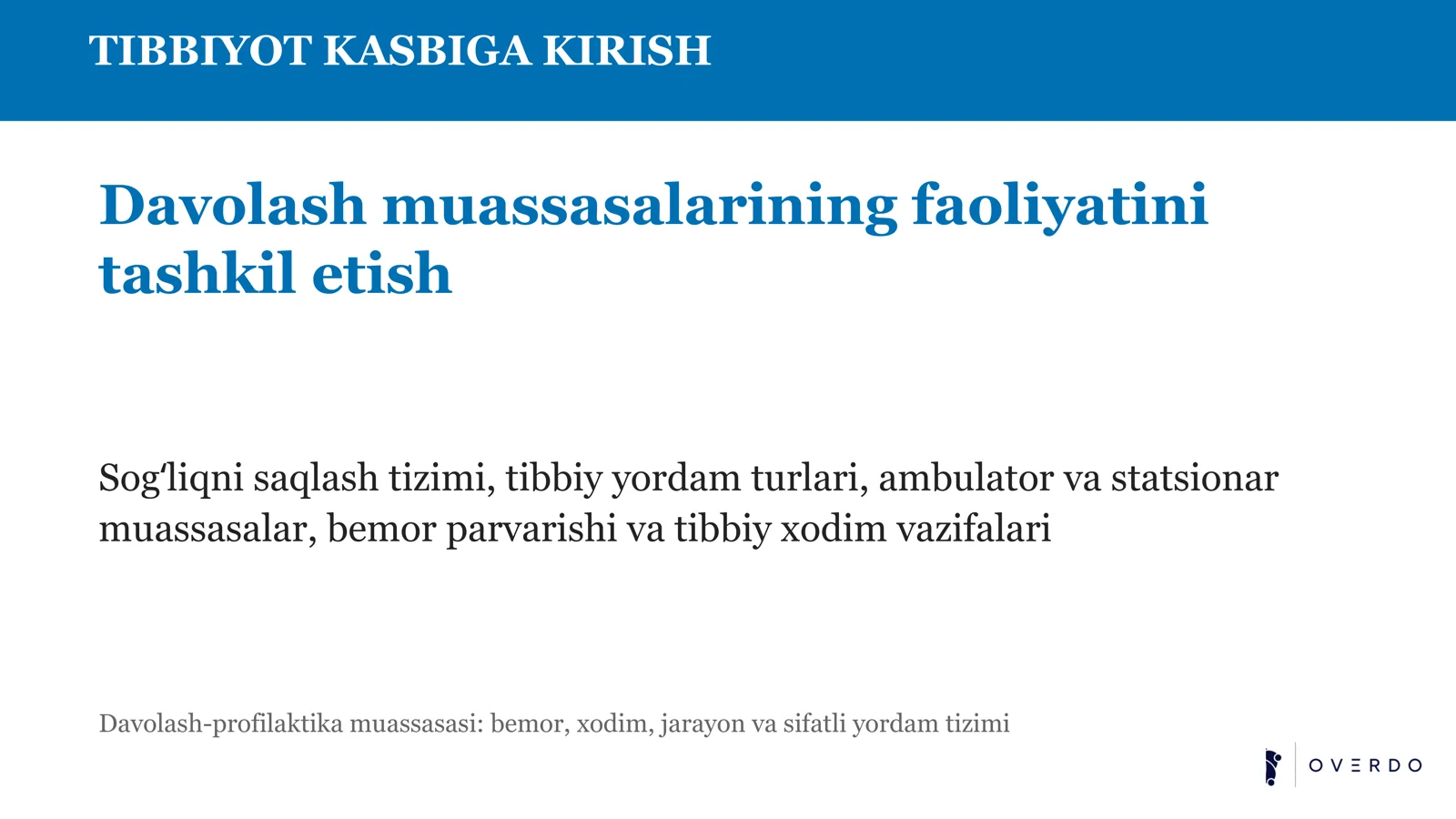 TIBBIYOT KASBIGA KIRISH