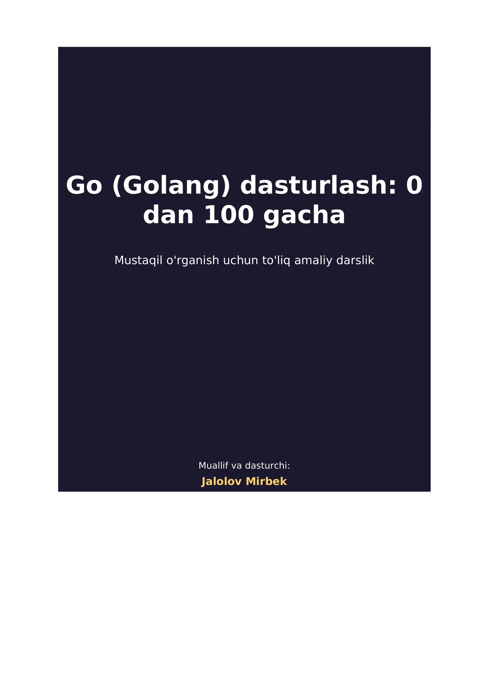 Go (Golang) dasturlash: 0