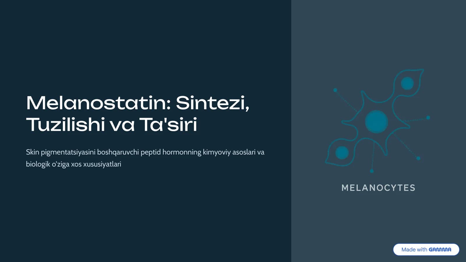 Melanostatin: Sintezi, Tuzilishi va Ta'siri
