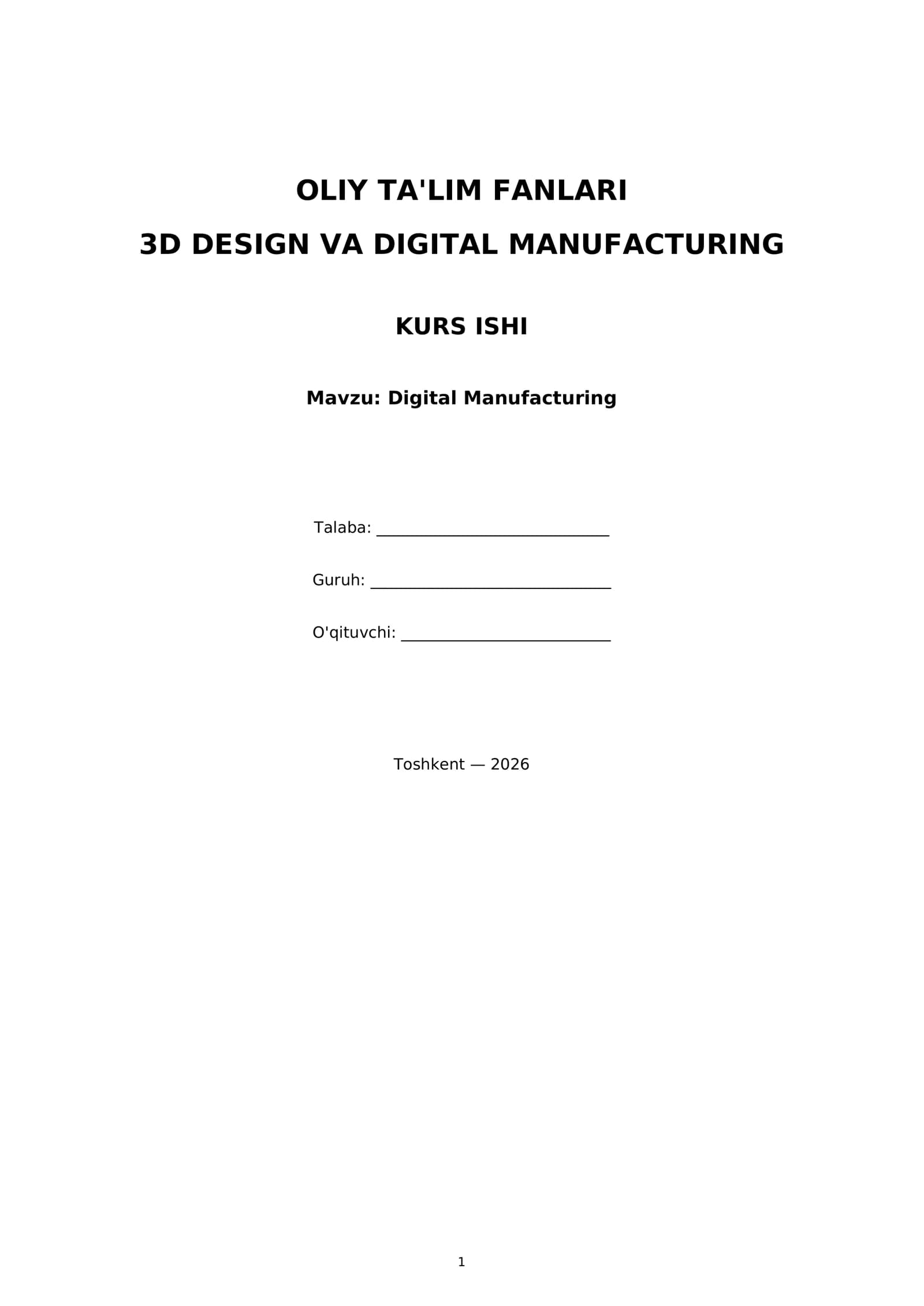 Digital Manufacturing