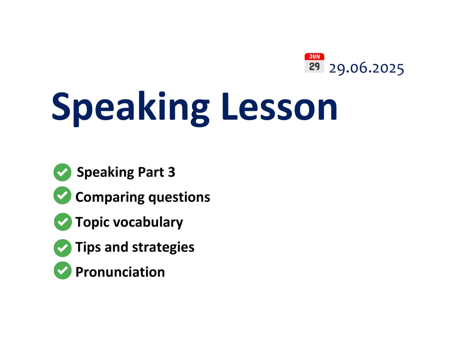Speaking Lesson