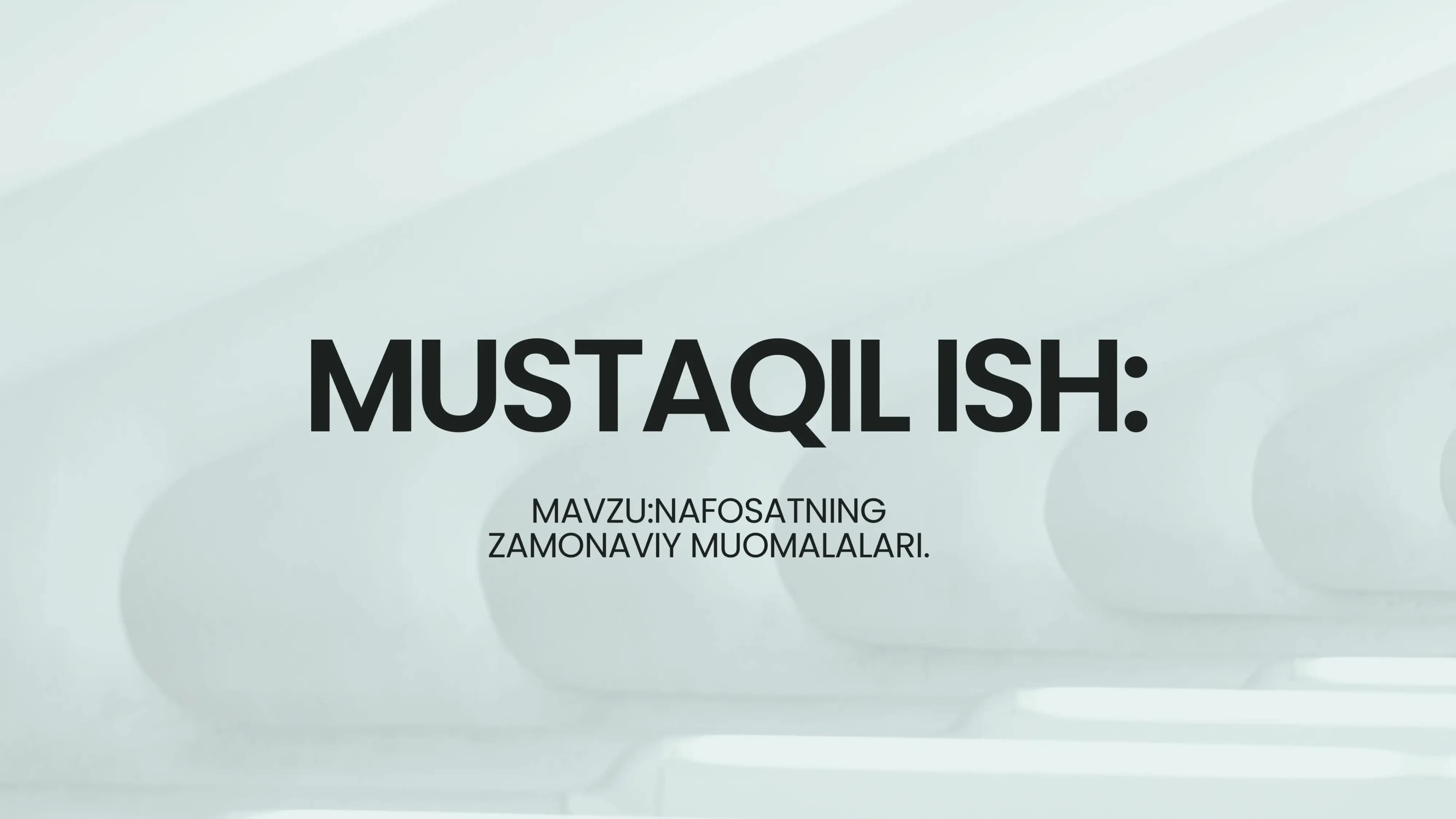 Nafosatning zamonaviy muommalari