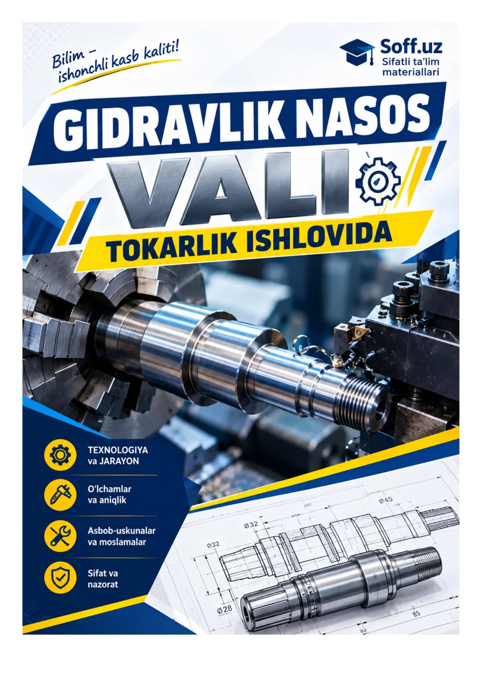 Gidravlik nasos vali — tokarlik ishlovi