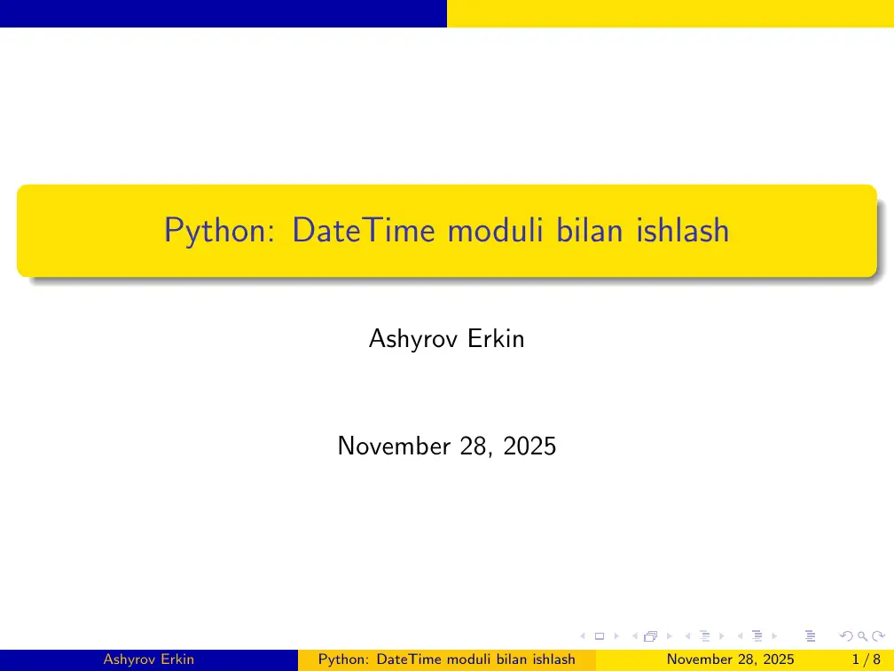 Python: DateTime moduli bilan ishlash